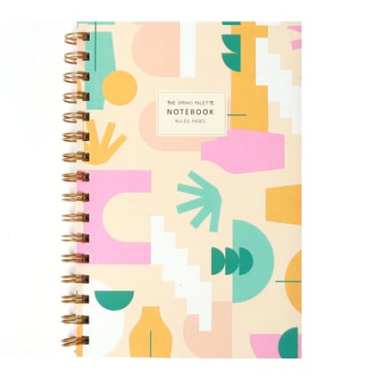 Abstract Hard-bound Spiral Notebook-Ruled