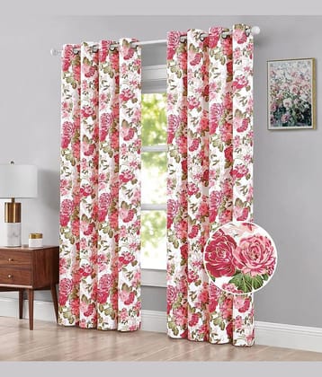 V21 decod Graphic Room Darkening Eyelet Curtain 5 ft ( Pack of 1 ) - Red