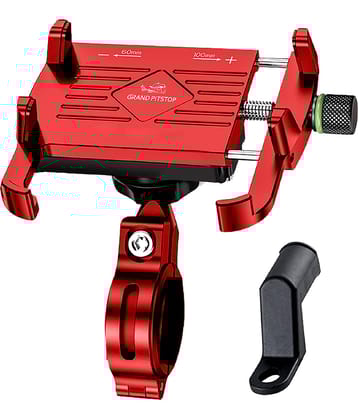 Grand Pitstop - Claw with Jaw Grip Aluminium Bike / Motorcycle / Scooter Mobile Phone Holder Mount, Ideal For Maps And Gps Navigation - Red