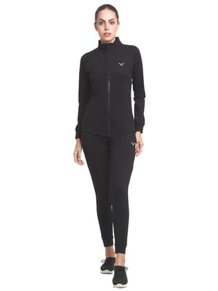 Invincible Women's Luxury Cotton Tracksuit-Black / S