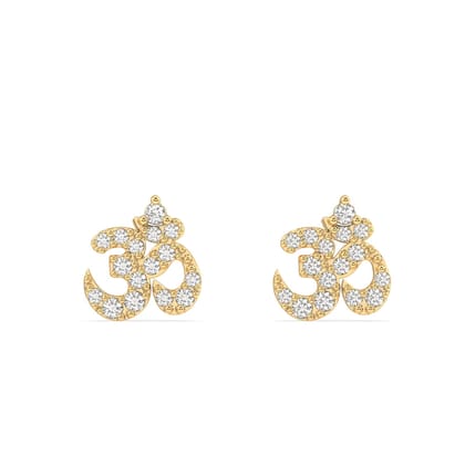 AUM ( Om ) Stud Earring - 18k Gold Plated-14k gold plated