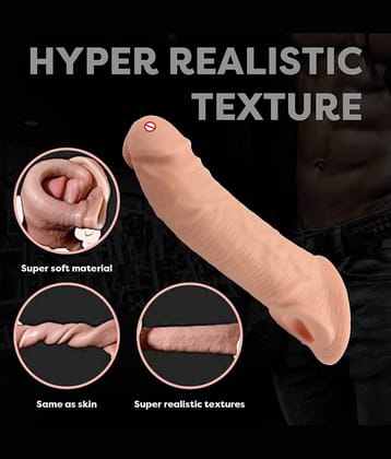KAMAHOUSE 8.75 INCH 2 HOLE JUMBO EXTEDER CONDOOM PENIS SLEEVE FOR MEN
