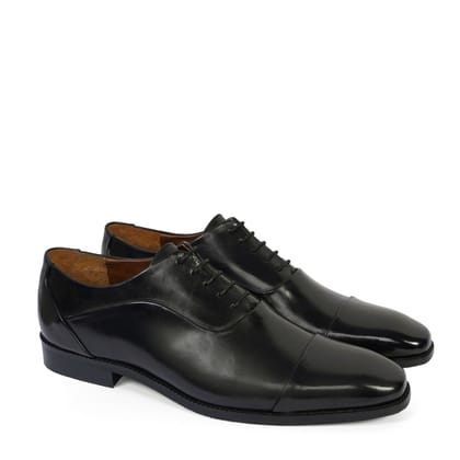 Black Formal Plain Genuine Leather Shoes-40/6