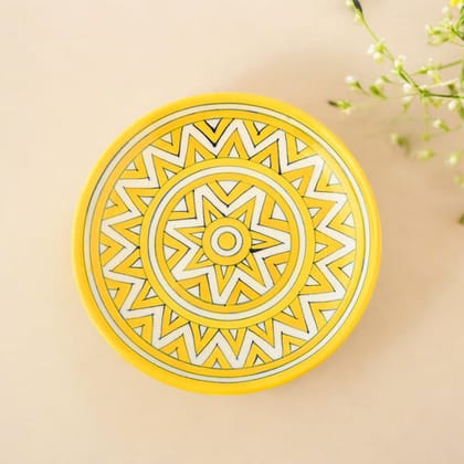 Blue Pottery Star Pattern Decorative PlateYellow8