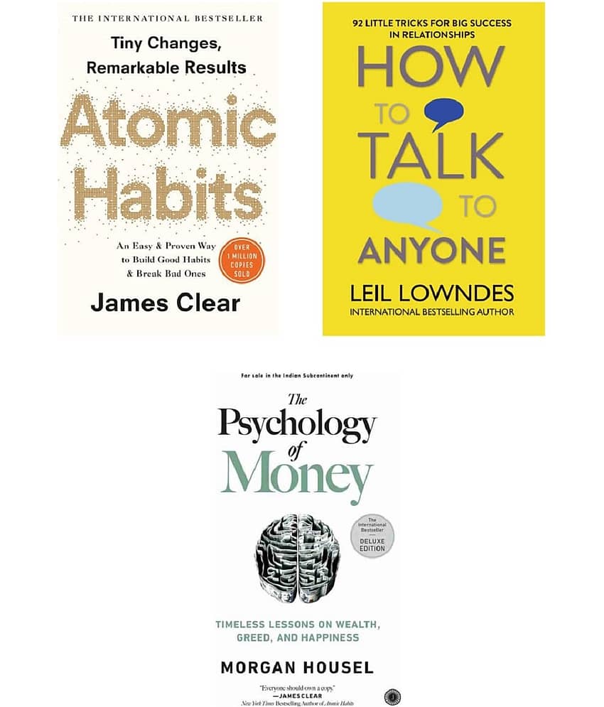 ( Combo Of 3 Pack ) Atomic Habits & How to Talk to Anyone & The Psychology of Money - Paperback , English , Book -