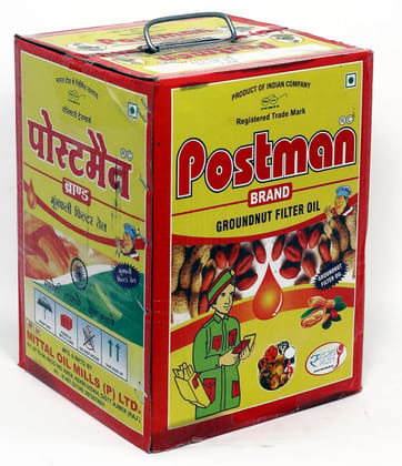 POSTMAN Filtered Groundnut Oil 15L TIN | Ideal for Cooking, Frying, Pickling & Daily Use
