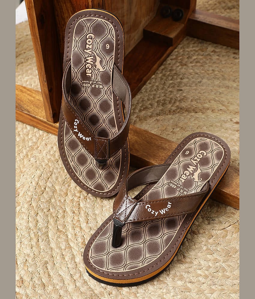 Cozy Wear - Brown Men's Thong Flip Flop