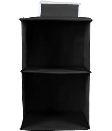 PrettyKrafts hanging organizer 2 Shelves Wardrobe Organiser, Black