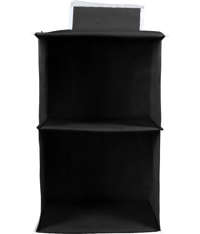 PrettyKrafts hanging organizer 2 Shelves Wardrobe Organiser, Black