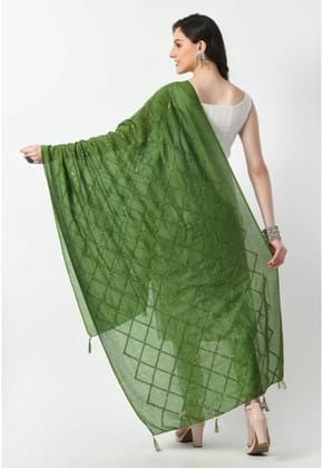 Women's Chanderi Self Degine Dupatta (Mehandi)-PID51276 Women's Chanderi Self Degine Dupatta (Mehandi)-PID51276