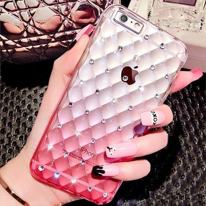 Gradient Pink Color Diamond 3D Case-iPhone 6 Plus/6S Plus