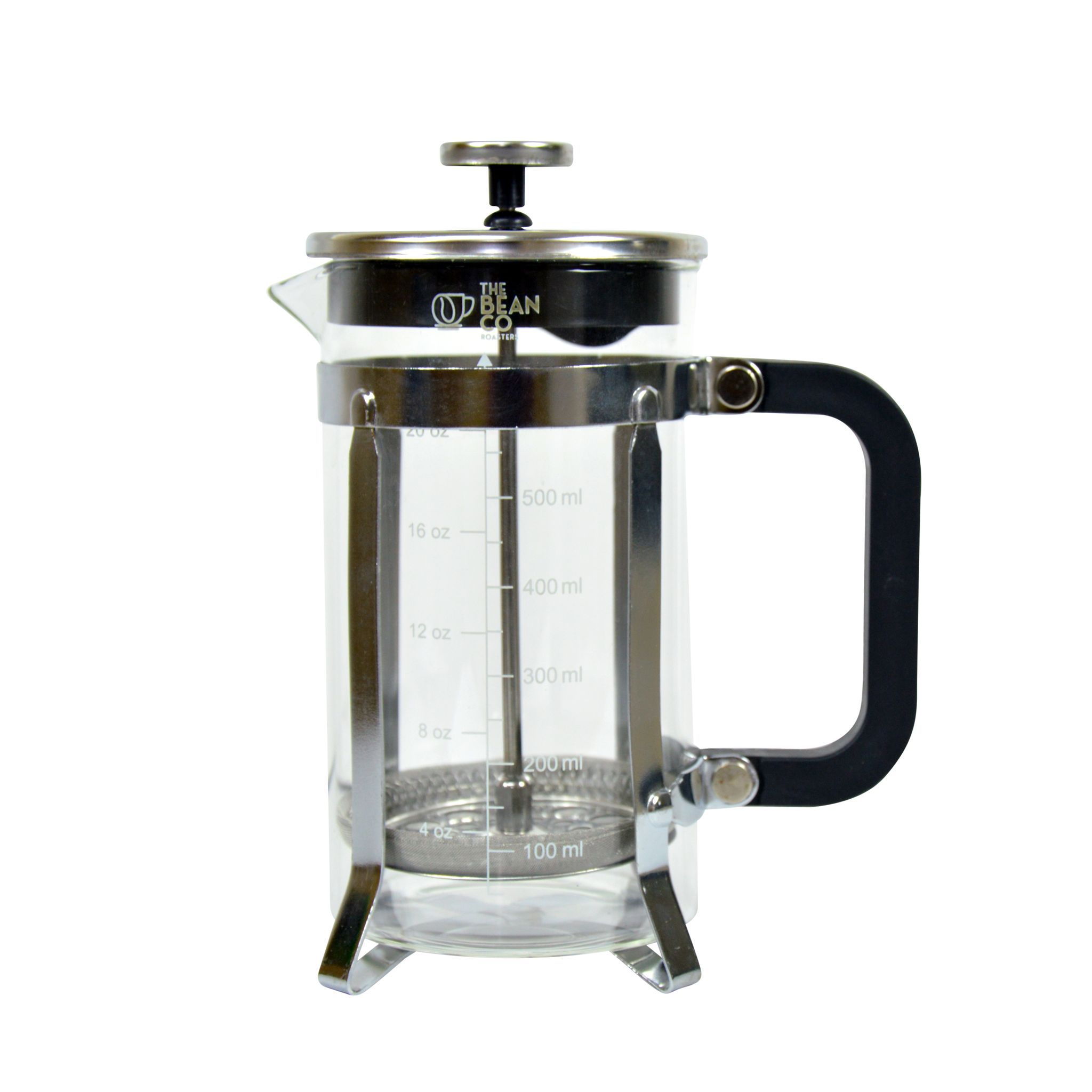 The Bean Co Roasters French Press Coffee Maker 600 ML | With 4 Level Filtration System | Heat Resistant Borosilicate Glass