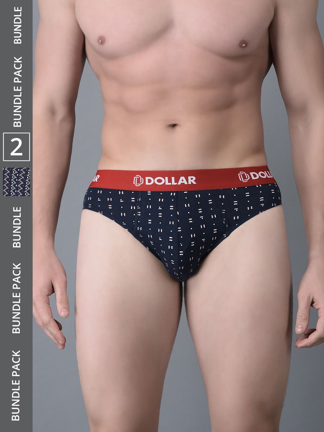 Men's Assorted Pack of 2 Combed Cotton Printed Brief