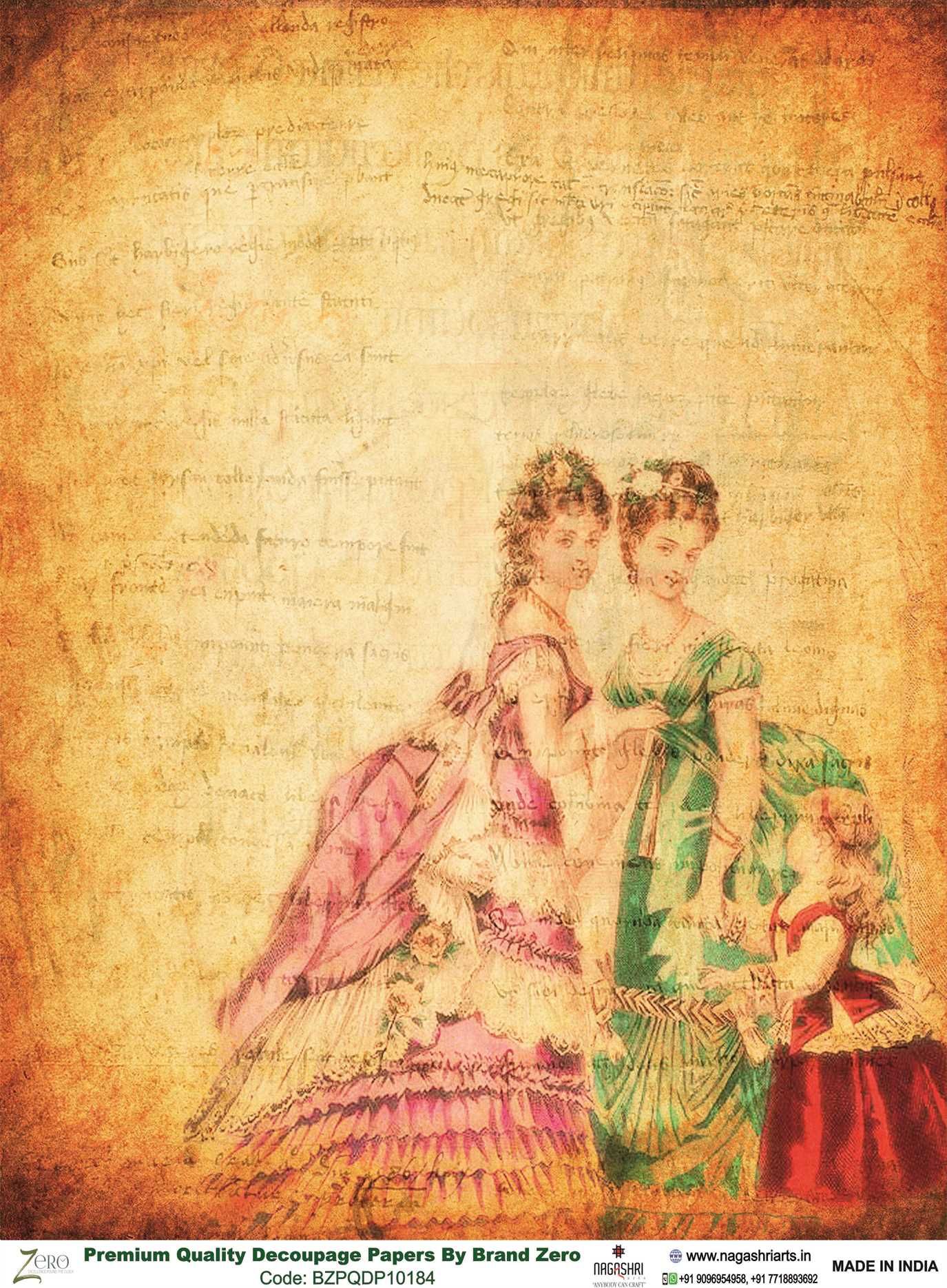 Brand Zero Premium Quality Decoupage Paper Pack of Two - Design Code: BZPQDP10184