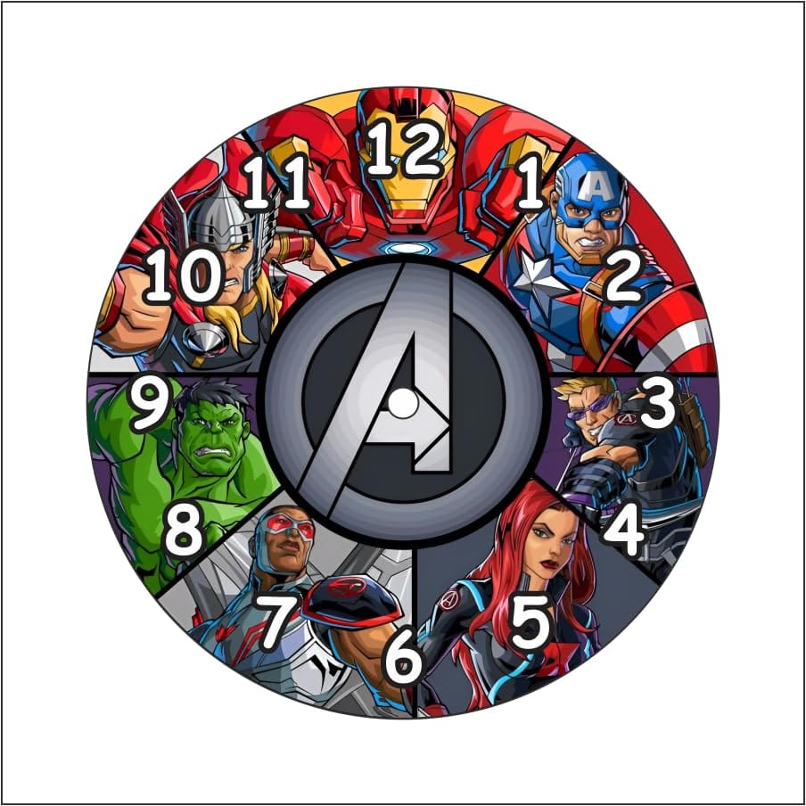 The Magical Gifts Marvel Avengers Wall Clock Superhero Timepiece for Kids Bedroom Avengers Gifts for Boys and Girls (8 INCH)