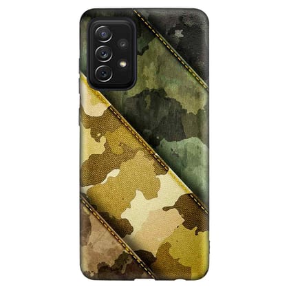 Denim camouflage Samsung A72 Premium Embossed Mobile cover