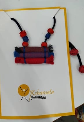 Multicolor Handcrafted Cloth Jewelry Neckpiece  Vibrant and Stylish
