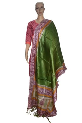 Pure organic Tussar Silk Printed Dupatta