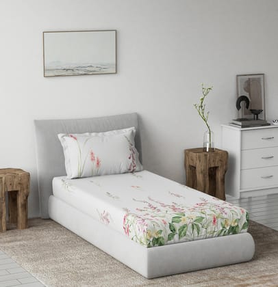 DDECOR - Radiance Collection 100% Cotton Classical Pattern 145TC Single Bedsheet|152 CM X 224 CM| - Pink