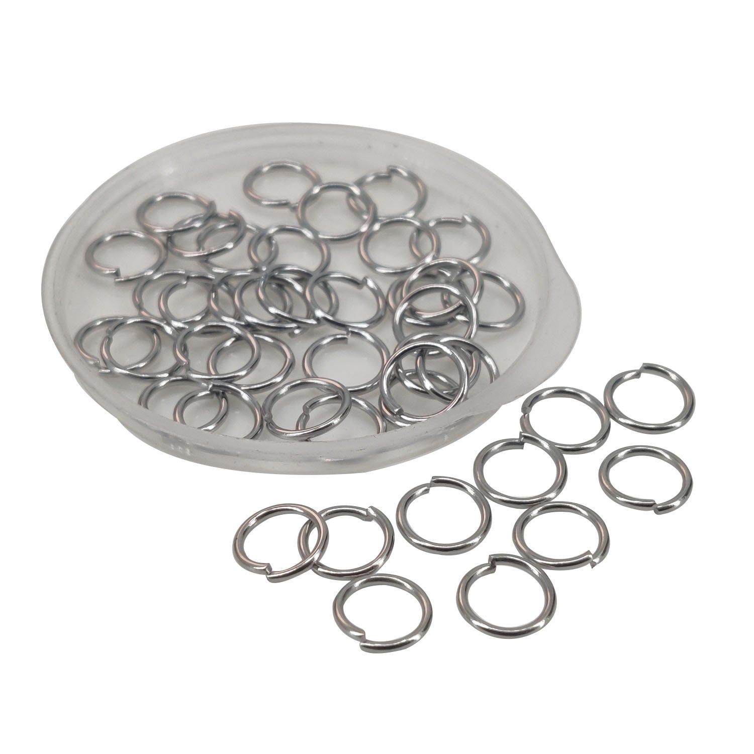 Tarnish Resistant 304-Stainless Steel Jump Rings 7x0.8 MM (65+ Pieces, 5 Grams) Silver Color For Jewellery Making-5 Grams (65+ Pieces)