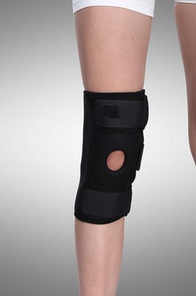 Ezyfit Adjustable Knee Cap Support Brace for Sports | Gym | Running | Arthritis | Joint Pain Relief | Protection for Men and Women(pair) (free size) Black Color)