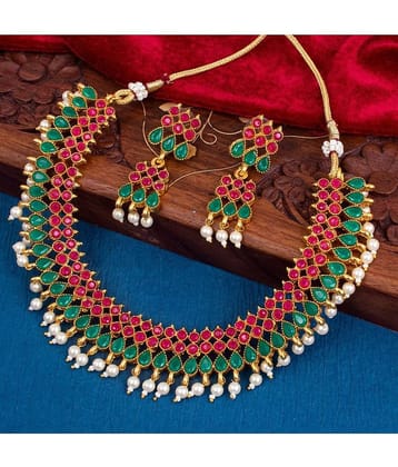 Sukkhi Zinc Multi Color Traditional Necklaces Set Choker
