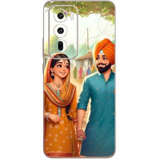Yug Emporium Back Skin Wrap For Oppo Reno 12 5G Premium Quality Full Coverage(Punjabi Couple) (Mobile Back Cover, Multicolor)