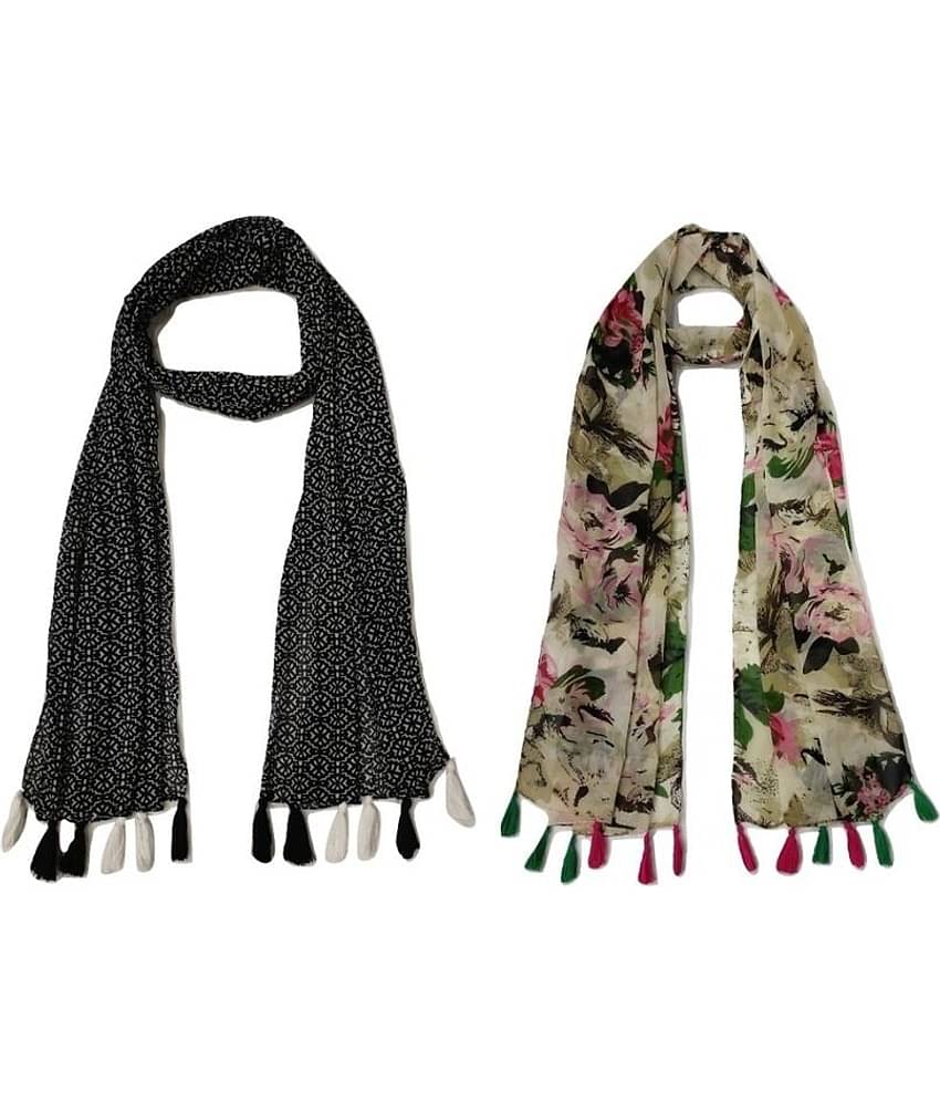 stolevilla Multi Printed Poly Cotton Yarn Stoles ( Pack of 2 )