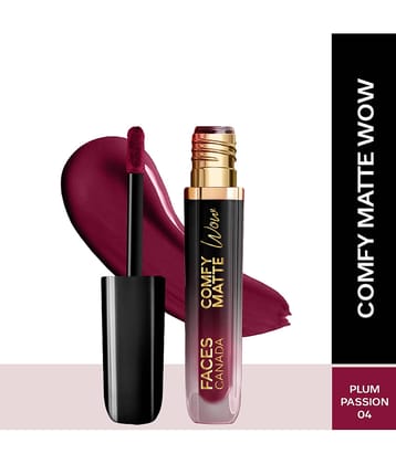 FACES CANADA Comfy Matte Wow Liquid Lipstick , Choco Couture 01, 3.8ml , One Swipe Application