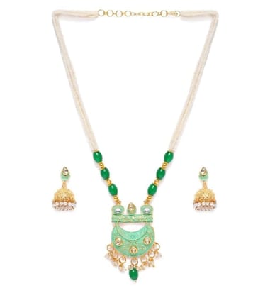 Women's Rose Gold Plated Alloy Necklace & Earings Set-PID47497