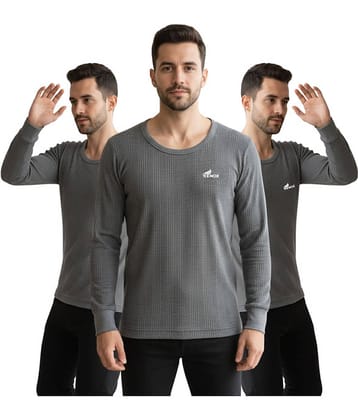 Renox Pack of 3 Polycotton Thermal Tops For Men's ( Grey )