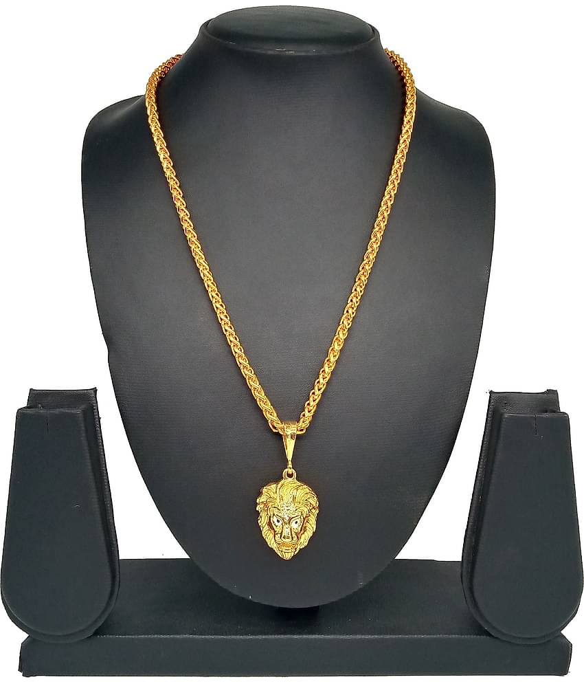 SHANKHRAJ MALL GOLD PLATED PENDANT AND CHAIN FOR MEN OR BOYS-100167