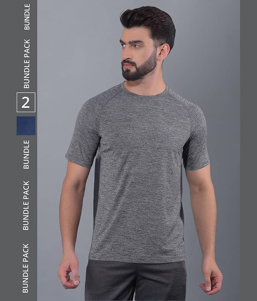 Force NXT Multicolor Polyester Regular Fit Men's Sports T-Shirt ( Pack of 2 )