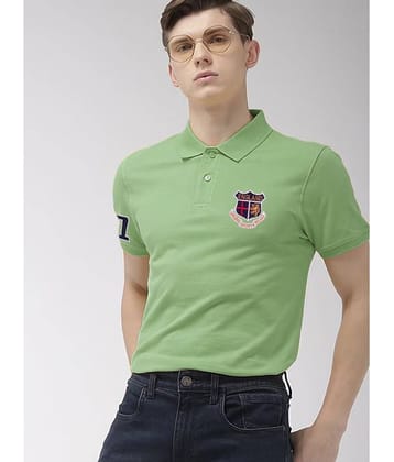 ADORATE Cotton Blend Regular Fit Solid Half Sleeves Men's Polo T Shirt - Green ( Pack of 1 )