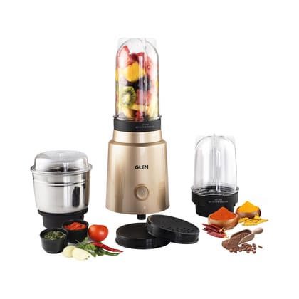 Active-Blender Grinder, 350W, 20000 RPM Mixer, Grinder, Blender, 1 SS Grinder Jar, 2 Jars - Gold (4048 BG CG)