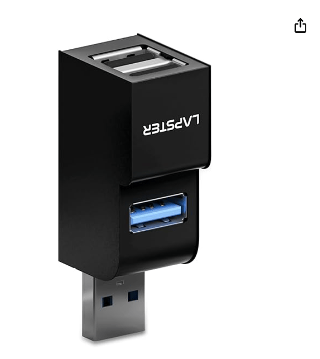 Lapster triport usb hub with 3 Ports (1 USB 3.0 + 2 X USB 2.0) with Hi Speed Data Transfer, Plug & Play USB Hub (Black)