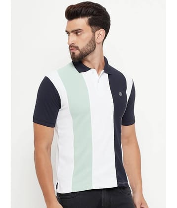 renuovo Cotton Blend Regular Fit Colorblock Half Sleeves Men's Polo T Shirt - Navy Blue ( Pack of 1 )