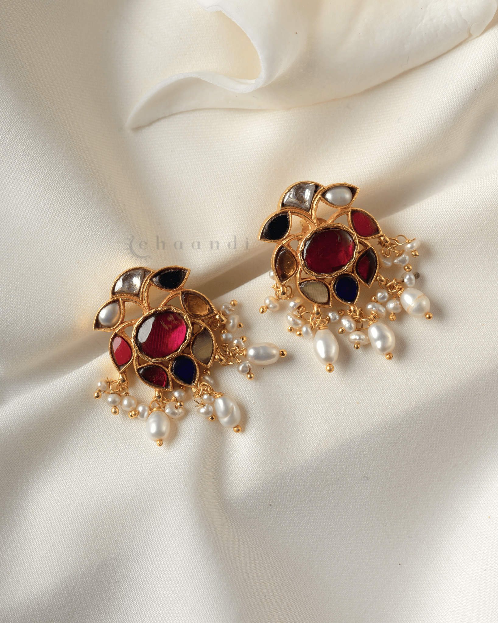Gold Polish Silver Earrings CHE1775
