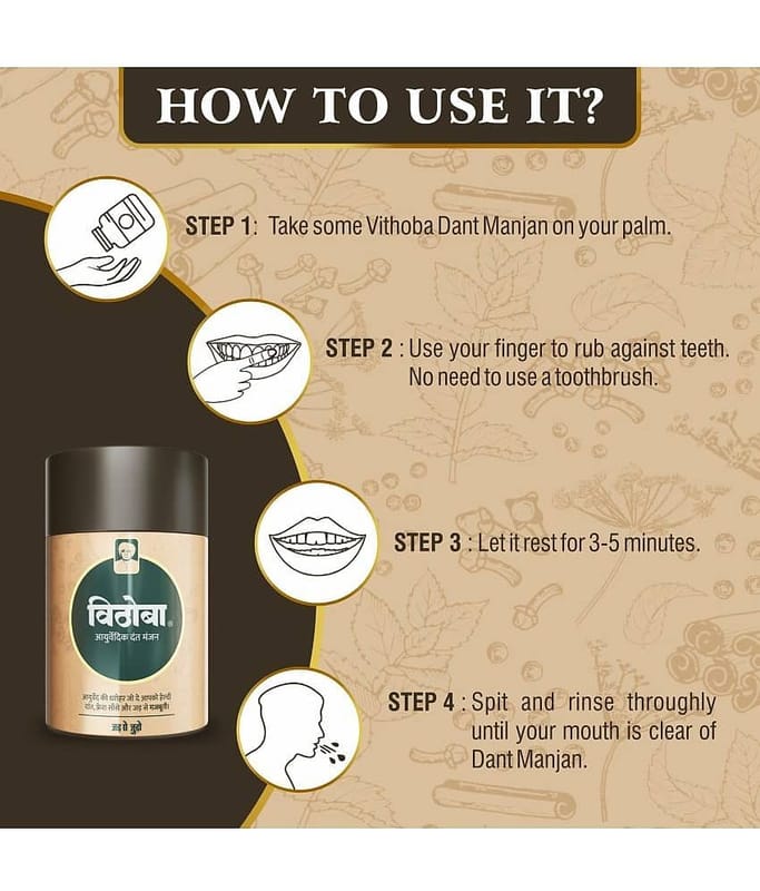 Vithoba Ayurvedic Dant Manjan For White Strong and Whitner Teeth ...