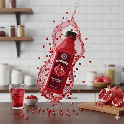 SUPERDRINKS Pomegranate Juice | 200ml Single Serve Bottle|100% Pure Fruit Juice| Antioxidant Rich, Ready to Drink, Liquid Form
