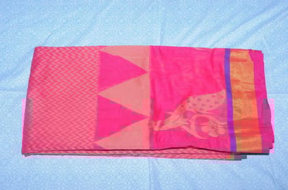 Elegant Pink and Gold Embroidered Saree