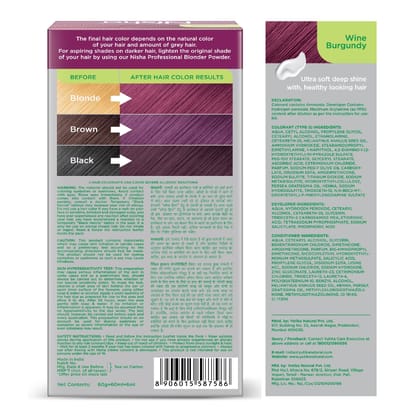 Nisha Creme Hair Color Combo, Pack of 2 Ultra Blonde & Wine Burgundy