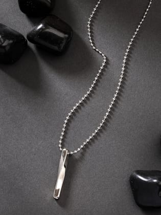 NVR Men Silver-Plated  Stainless Steel Pendant with Chain-Silver / Male / Adults