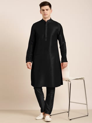 Black Embroidered Kurta Set-Made To Measure / Only Kurta - No Lowers