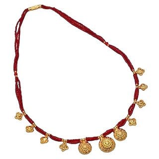 Sparkling Women's Gold Plated Beaded Necklace/Patdi For Women  GirlsWomen's Necklace Jewellery