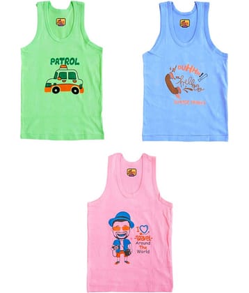 Renox Pack of 3 Boys Cotton Vest ( Multicolor )
