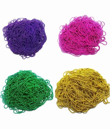 Vardhman Jewellery Making Ball/Stone Chain Wholesale, Size 1.5 mm, Jewelry Making, Craft Work, Scrapbooking, Pack of 20 Mtr, 4 Colors (5 Mtr Each)