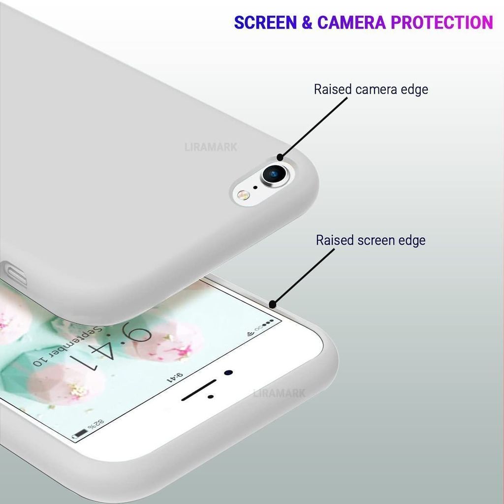 LIRAMARK Liquid Silicone Soft Back Cover Case for Apple iPhone 7 Plus / 8 Plus