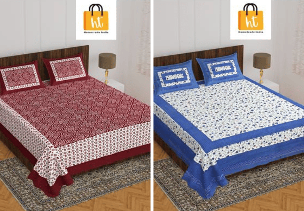 2201-Hometrade India- Standard Double Size (90*100 in )-Combo Double Bedsheet