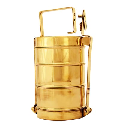 Brass Lunch Box, Tiffin Box (ZMAS575 C)